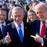 Donald Trump Benjamin Netanyahu Smiling Pointing Tarmac Levels.jpg